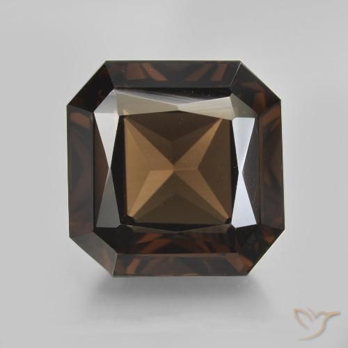 11.09ct طبيعي بنى كوارتز سموكى, قص الزمرد, VVS