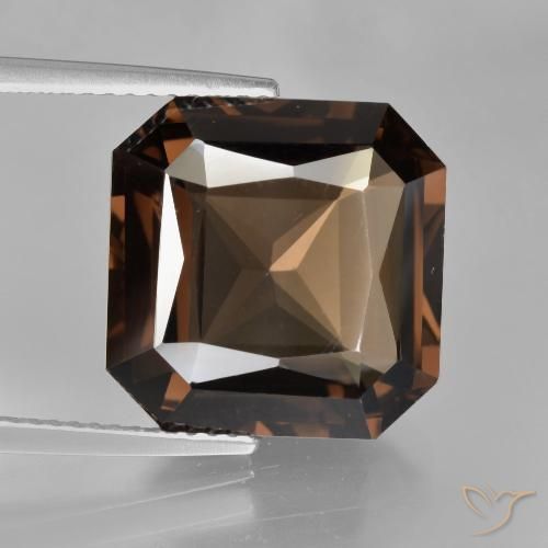 10.90ct طبيعي بنى كوارتز سموكى, قص الزمرد, VVS-VS
