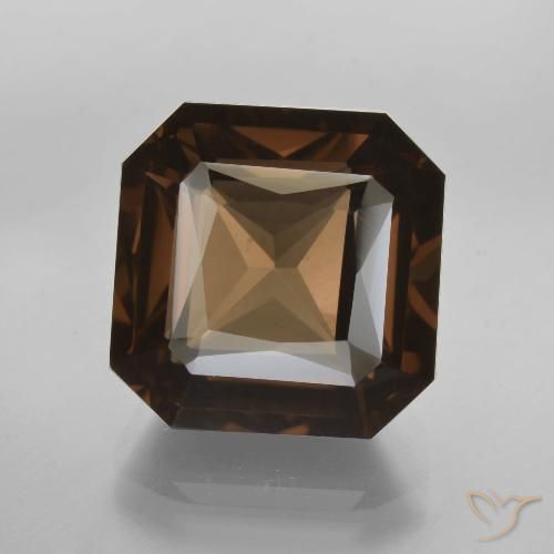 10.54ct طبيعي بنى الجوزية كوارتز سموكى, قص الزمرد, VVS