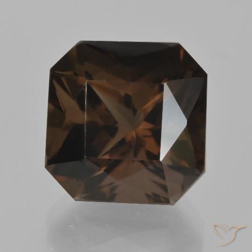 11.09ct طبيعي بني محمر كوارتز سموكى, قص الزمرد, VVS
