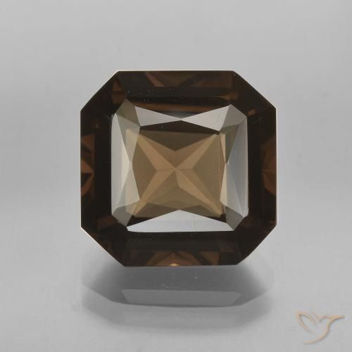7.08ct طبيعي بني غامق كوارتز سموكى, قص الزمرد, VVS