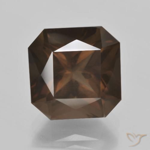 7.50ct طبيعي بنى متوسط كوارتز سموكى, قص الزمرد, قليلا جدا