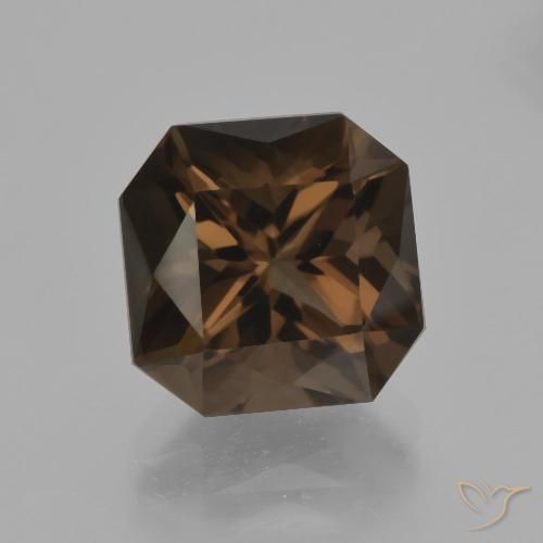 5.46ct طبيعي بنى العنبر كوارتز سموكى, قص الزمرد, VVS-VS