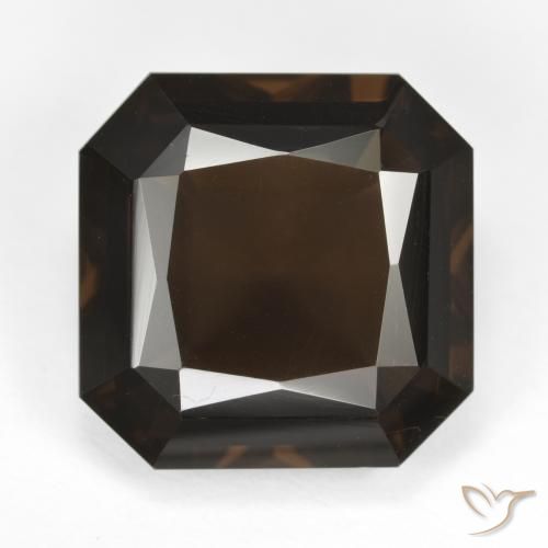 11.86ct طبيعي بني غامق كوارتز سموكى, قص الزمرد, VVS