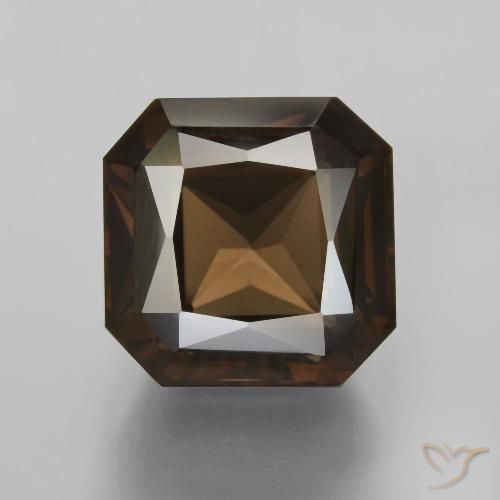 12.25ct طبيعي بنى العنبر كوارتز سموكى, قص الزمرد, VVS