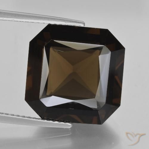 13.20ct طبيعي بنى العنبر كوارتز سموكى, قص الزمرد, VVS