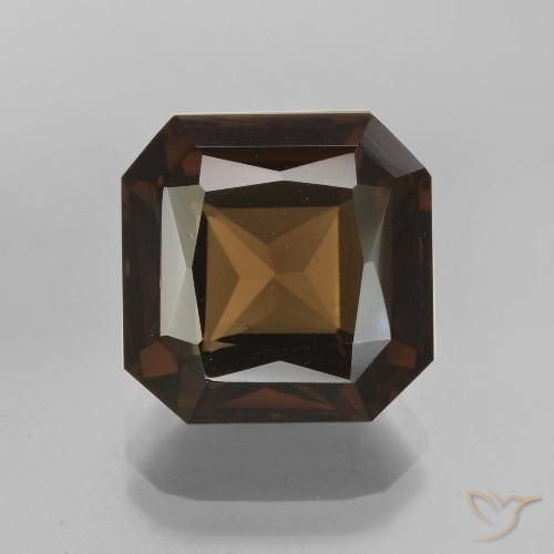 7.63ct طبيعي بنى العنبر كوارتز سموكى, قص الزمرد, VVS
