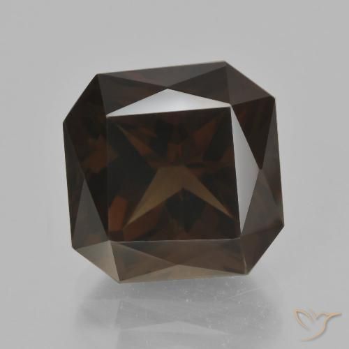 8.35ct طبيعي بنى شيكولاتى غامق كوارتز سموكى, قص الزمرد, VVS