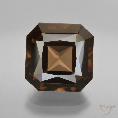 8.21ct طبيعي بني محمر كوارتز سموكى, قص الزمرد, VVS