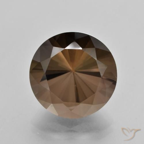 11.32ct طبيعي بنى متوسط كوارتز سموكى, دائري, VVS