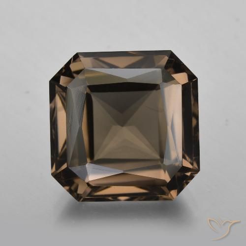 9.83ct طبيعي بنى شيكولاتى كوارتز سموكى, قص الزمرد, VVS-VS