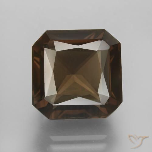 9.55ct طبيعي بنى متوسط كوارتز سموكى, قص الزمرد, VVS