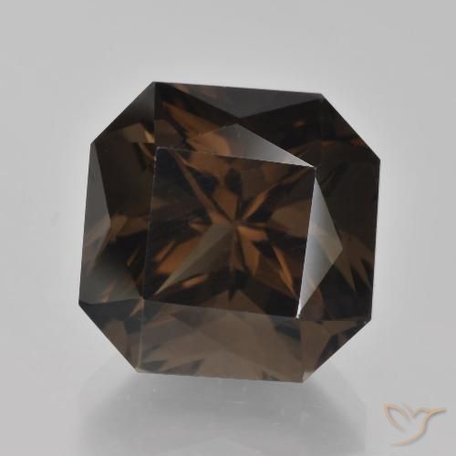 9.24ct طبيعي بنى العنبر كوارتز سموكى, قص الزمرد, VVS