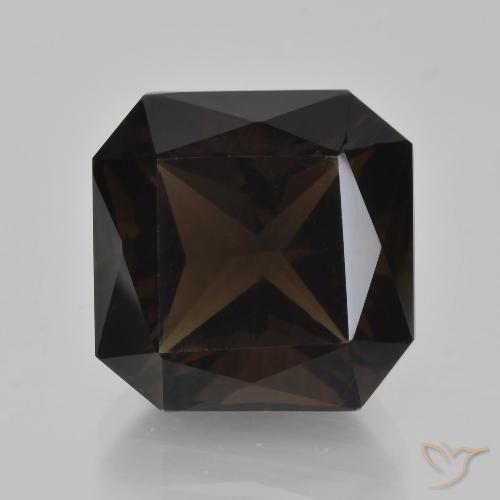 9.38ct طبيعي بني غامق كوارتز سموكى, قص الزمرد, VVS