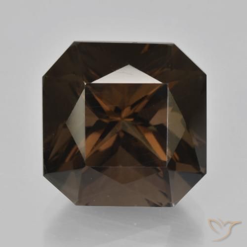 10.05ct طبيعي بنى العنبر كوارتز سموكى, قص الزمرد, VVS