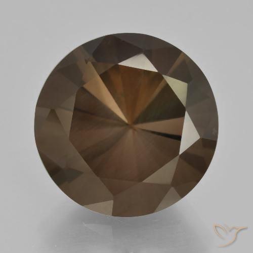 9.79ct طبيعي بنى الجوزية كوارتز سموكى, دائري, VVS