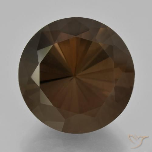 10.43ct طبيعي بنى غامق كوارتز سموكى, دائري, VVS
