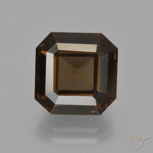 5.10ct طبيعي بنى الجوزية كوارتز سموكى, قص الزمرد, قليلا جدا