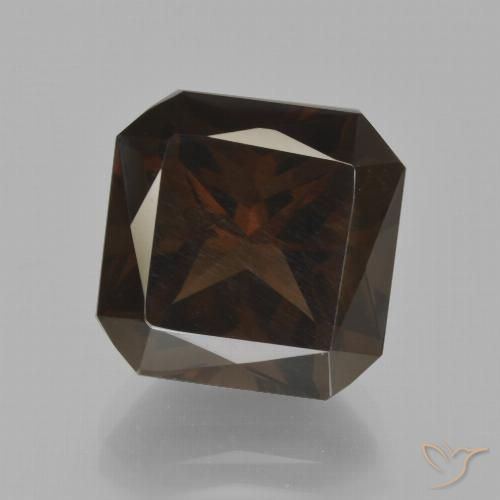 8.80ct طبيعي بنى متوسط كوارتز سموكى, قص الزمرد, قليلا جدا