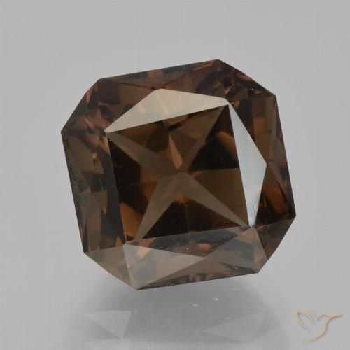 5.51ct طبيعي بني محمر كوارتز سموكى, قص الزمرد, VVS-VS