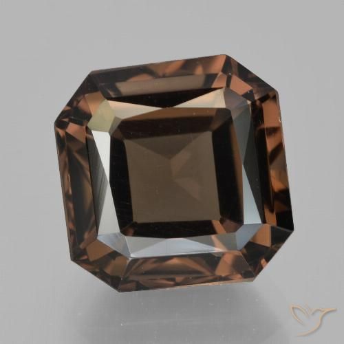 6.42ct طبيعي بني محمر كوارتز سموكى, قص الزمرد, VVS-VS