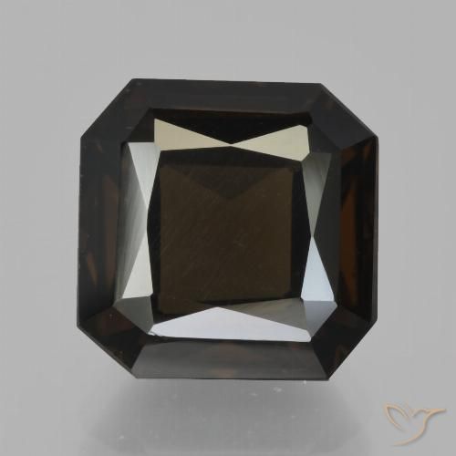 6.26ct طبيعي بنى شيكولاتى كوارتز سموكى, قص الزمرد, قليلا جدا