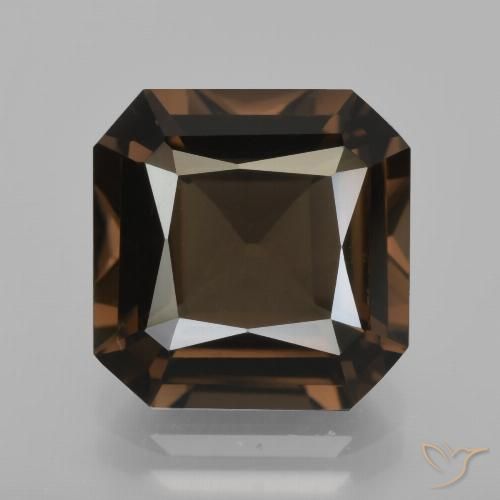 5.33ct طبيعي بنى الجوزية كوارتز سموكى, قص الزمرد, قليلا جدا