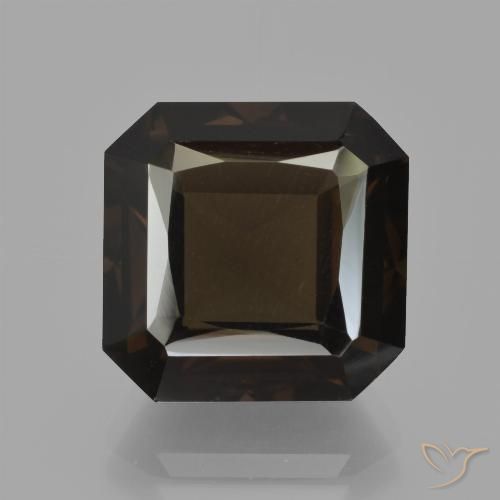 10.74ct طبيعي بني غامق كوارتز سموكى, قص الزمرد, VVS-VS