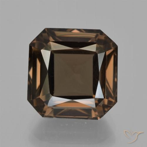 7.63ct طبيعي بنى كوارتز سموكى, قص الزمرد, قليلا جدا