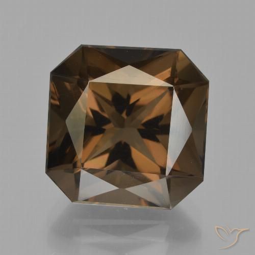 10.48ct طبيعي بنى كوارتز سموكى, قص الزمرد, VVS-VS