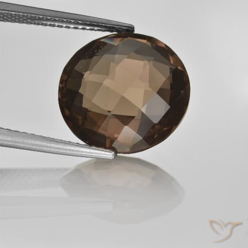 8.12ct طبيعي بنى العنبر كوارتز سموكى, دائري, VVS