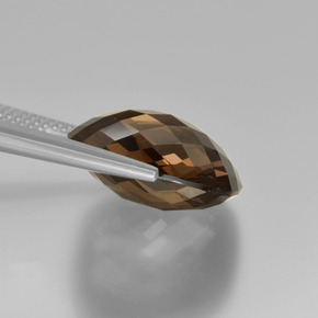 كوارتز سموكى بنى العنبر طبيعي، قطع وسادة، 13.13 قيراط، VVS