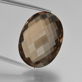 كوارتز سموكى بنى شيكولاتى طبيعي، قصة بيضاوى، 13.23 قيراط، VVS