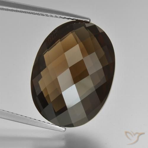 15.80ct طبيعي بنى شيكولاتى كوارتز سموكى, بيضوي, VVS
