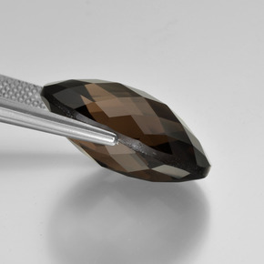 كوارتز سموكى بني غامق طبيعي، قصة بيضاوى، 16.26 قيراط، VVS-VS
