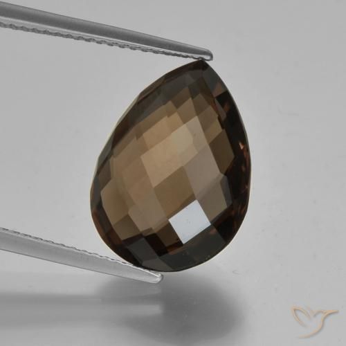 7.93ct طبيعي بنى شيكولاتى كوارتز سموكى, شكل الكمثرى, VVS-VS
