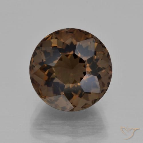 6.10ct طبيعي بنى العنبر كوارتز سموكى, دائري, قليلا جدا