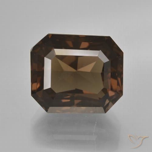 8.66ct طبيعي بنى العنبر كوارتز سموكى, قص الزمرد, VVS-VS