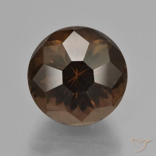 10.25ct طبيعي بنى العنبر كوارتز سموكى, دائري, VVS-VS