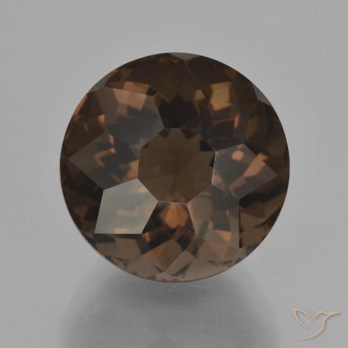 10.75ct طبيعي بنى الجوزية كوارتز سموكى, دائري, VVS-VS