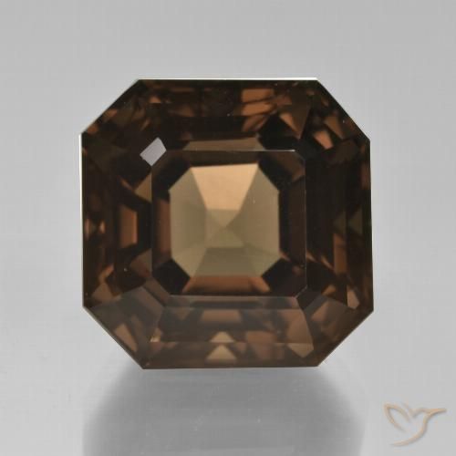 12.31ct طبيعي بنى متوسط كوارتز سموكى, قص الزمرد, VVS