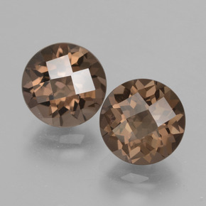 أحجار كوارتز سموكى بنى متوسط طبيعية، قصة دائرى، قليلا جدا، وزنها 3.76 قيراط