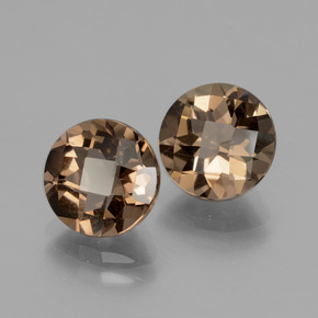 أحجار كوارتز سموكى بنى شيكولاتى طبيعية، قصة دائرى، قليلا جدا، وزنها 3.82 قيراط