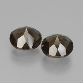 أحجار كوارتز سموكى بنى طبيعية، قصة دائرى، قليلا جدا، وزنها  قيراط