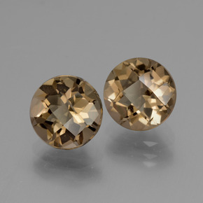 أحجار كوارتز سموكى بنى داكن-متوسط طبيعية، قصة دائرى، قليلا جدا، وزنها 3.76 قيراط