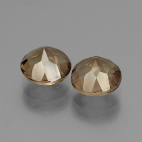 أحجار كوارتز سموكى بنى داكن-متوسط طبيعية، قصة دائرى، قليلا جدا، وزنها 3.76 قيراط