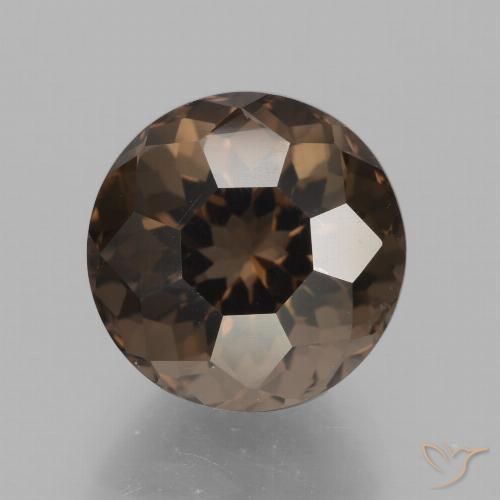 5.57ct طبيعي بنى العنبر كوارتز سموكى, دائري, VVS