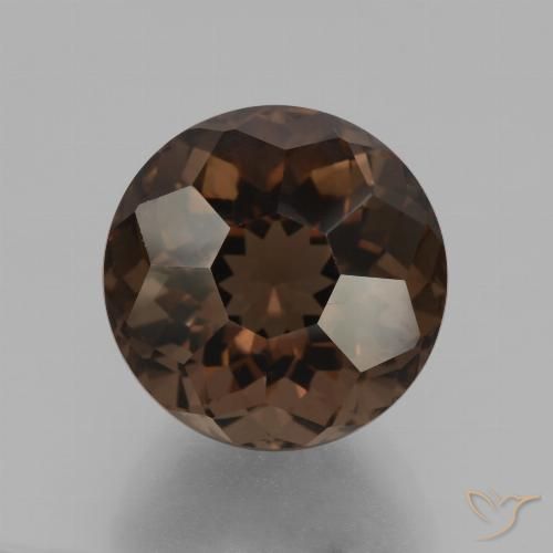10.68ct طبيعي بني غامق كوارتز سموكى, دائري, قليلا جدا