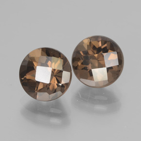 أحجار كوارتز سموكى بنى طبيعية، قصة دائرى، VVS-VS، وزنها 4.01 قيراط