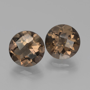 أحجار كوارتز سموكى بنى الجوزية طبيعية، قصة دائرى، قليلا جدا، وزنها 3.72 قيراط